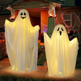 elvesmall 85CM /165CM Outdoor Halloween LED Decoration for Front Porch Patio Spooky Easy to Assemble Halloween Ghosts
