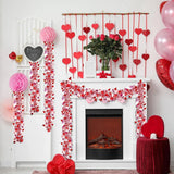 elvesmall  2M Valentine's Day Garlands Stripe Tinsel Easter DIY Wreath Craft Easter Decoration Home Hanging Ornament Valentine's Party gift