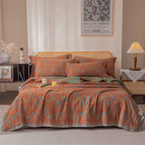 elvesmall  Stitch Bed duvets Cotton gauze Bed linen Comforter bedding set Jacquard summer Blanket Double bed quilt bedspreads and coverlets