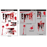 elvesmall 1Set Halloween Decora Stickers Bloody Handprint Window Door Wall Clings Poster Bloody Window Stickers Halloween Party Supplies