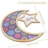 elvesmall Mubarak Decor Wooden Tray Ramadan Decoration for Home Islamic Muslim Party Decor Mubarak Ramadan Kareem Gift Eid Al Adha