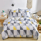 elvesmall Abstract Geometric Bedding Set Queen Size Geometry Rectangle Square Cotton Duvet Cover Pink Purple Comforter Cover for Boys Girl