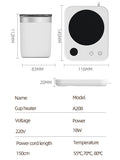 elvesmall 220V Coffee Mug Warmer Cup Heater 3 Gear Temperatures Beverage Cup Warmer Heating Coasters Plate Pad for Cocoa Tea Water Milk