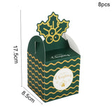 elvesmall Merry Christmas Paper Boxes Treat Boxes For Candy Cookie Apple Box Navidad New year Christmas Decoration Gift Box Bag Kerst noel