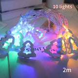 elvesmall Christmas Wood House LED Light Xmas Tree Decorative Light String Wall Hanging Decoration Christmas Atmosphere Decor