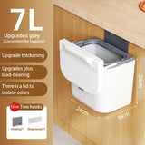 elvesmall  Wall Mounted Cabinet Trash Can with Lid Basket Storage Bucket Household Organization Rack Modern Home Bathroom Kitchen Trash Can