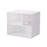 elvesmall Drawer-type Transparent White Desktop Stationery Large Storage Box Organizer Plastic Cosmetic Lipstick Storage Box Drawer Holder