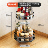 elvesmall  Rotatable Kitchen Storage Rack kitchen Accessories Spice Storage Rack Clean Storage 360 Degrees Rotatable Organizer Turntable