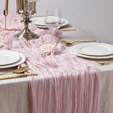 elvesmall  6PCS European Crease Cloth Table Runner Boho Style American Tabletop Decor Wedding Banquet Festive Birthday Party Table Path