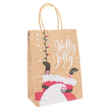elvesmall 5Pcs Kraft Gift Bags with Handle Elk Snowflake Christmas Tree Merry Christmas Party Favors Packaging Bag Navidad New Year 2025