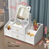 elvesmall New Contains Mirror Drawer Makeup Storage Box Dormitory Finishing Plastic Shelf Cosmetics Skin Care Dressing Table Desktop
