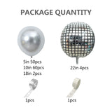 elvesmall 118Pcs Chrome Metallic Silver Balloon Garland Arch 22inch 4D Disco Foil Balloon for Birthday Wedding Bachelor Party Graduation
