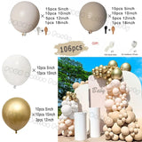 elvesmall  Doubled Cream Peach Boho Balloons Garland Wedding Engagement Decoration Balloon Rose Nude Ballon Arch Global Birthday Decor