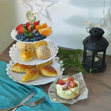 elvesmall  3 Layer Fruit Plate Tray Display Cupcake Cake Stand Holder Shelf Stackable Detachable Birthday Party Wedding Dessert Holder