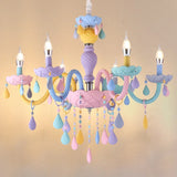 elvesmall European Children's Room LED Chandeliers Macaron Color Pendant Light Kids Room Boys Girls Bedroom Decor Ceiling Lamps Lustre