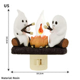 elvesmall Halloween Decoration 2024 New Ghost Bonfire Night Light EU US UK Plug Funny Cute Chost Design Lamp Home Decor