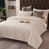 elvesmall  Thick velvet winter Bedspread on the bed plaid blanket bed cover Mattress topper quilt bed linen Bedspreads for double bed sheet