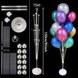 elvesmall 1/2set 13/19Tubes Balloon Stand Holder Balloon Stick Happy Birthday Balloon Kids Baby Shower Adult Wedding Party Decoration