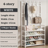 elvesmall Floor Shoe and Hat Rack Strong Load-bearing Clothes Hat Coats Shoes  Living Room Organizer Bedroom Hanger Cabinet Storage Rack