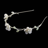 elvesmall Wedding Headdress Pearl Crystal Headband Bridal Hair Accessories Headpiece Women Handmade Tiara Wedding Hair ornaments Jewelry