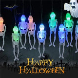 elvesmall  1.5m 10Led Halloween Pumpkin Ghost Skeletons Bat Spider Led Light String Festival Bar Home Party Decor Halloween Ornament