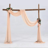 elvesmall Wedding Arch Chiffon Wrinkle Resistant Fabric Outdoor Lawn Wedding Decoration Ceremony Decoration Valance Birthday Party Valance