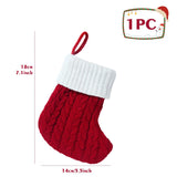 elvesmall Christmas Socks Knitting Snowflake Letter Stocking Christmas Decoration For Home 2024 Xmas Tree Ornament Gift Navidad Natal 2024