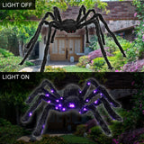elvesmall Light-up Spider Halloween Decoration,Big Lighted Spider for Scary Halloween Outdoor Indoor Yard Home Party Haunted House Décor