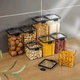 elvesmall Food Storage Box Kitchen Containers Plastic Box Jars for Bulk Cereals Refrigerator Organizers for Pantry Organizer Jars With Lid