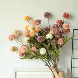 elvesmall  Artificial Flower 5 Head Dandelion False Flower 51cm Small Thorn Ball Hydrangea Simulation Plant For Home Wedding Decorations