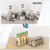elvesmall 4 Grids Refrigerator Organizer Bins Soda Can Beverage Transparent Fridge Kitchen Container Cabinets Holder Fresh Storage Box