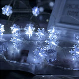 elvesmall  Christmas Snowflake String Lights LED Fairy Lights USB/Battery Powered Garland 2024 New Year's Wedding Party Xmas Decorations