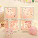 elvesmall Transparent Balloon Letter Box Baby Shower Decoration Birthday Wedding Custom Name Balloon Box 1st Birthday Party Decorations