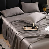 elvesmall  Silk Summer Cool Quilt   New Washed Air Conditioning Quilt Ice Silk Summer Quilt Four Piece Bed Sheet and Comforter Blanket