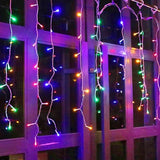 elvesmall  5M Outdoor Waterproof Christmas Garland Curtain String Lights Droop 0.4-0.6m Christmas Lights Outdoor Eaves Garden Lights Decor