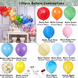 elvesmall 7Ft-23Ft Matte Red Yellow Green Rainbow Color Balloons Garland Arch Kit Kid Birthday Party Baby Shower Decoration Purple Ballon