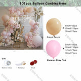 elvesmall Doubled Dust Pink Boho Wedding Engagement Decoration Chrome Rose Gold Nude Balloons Garland Ballon Arch Global Birthday Decor