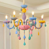 elvesmall European Children's Room LED Chandeliers Macaron Color Pendant Light Kids Room Boys Girls Bedroom Decor Ceiling Lamps Lustre