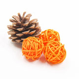 elvesmall 10PCS 3/4/5CM Round Shape Mutil Colors Rattan Ball Sepak Takraw For Christmas Birthday Party & Home Wedding Party Decoration