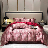 elvesmall Mulberry Silk 4 Pieces Comforter Bedding Set, 1PC Duvet Cover, 1PC Bed Sheet, 2PCS Pillowcases, Luxury Home Textiles Bedclothes
