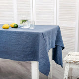 elvesmall 100% Stone-washed Linen Solid Color Table Cover,Natural Fabric Tablecloth,for Kitchen Dining Room Party Holiday Tabletop Decor