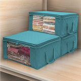 elvesmall Large Capacity Clothing Storage Box Folding Non Woven Fabric Quilts Clothes Organizer Case With Zipper Organiseurs De Rangement