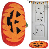 elvesmall Halloween Pumpkins Floor Door Mats Waterproof Kitchen Flannel Carpets Hallway Rugs Bedroom Bathroom Non-Slip Entrance Doormat