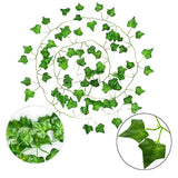elvesmall 2.1m Artificial Plant Vine Green Ivy Leaf Garland Silk Wall Hanging Vine Home Garden Decoration Wedding Party DIY Garland Leaves