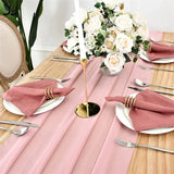 elvesmall Dusty Rose Chiffon Table Runner 70*300CM Wedding Dining Table Decoration Romantic Table Runner For Wedding Party Xmas