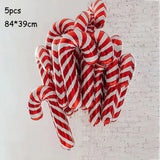 elvesmall 22inch Red Green Christmas Gift Boxes Foil Balloons Lollipop Canes Ball Xmas Decoration Party Favor Christmas Decoration Air Glo