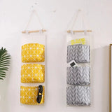 elvesmall 3 Pockets Hanging Organizers Waterproof Hanging Storage Bag Wall Mounted Closet Organizer Bear Flamingo Sundries Bags Home Decor