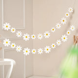 elvesmall 2PCS Gradual Daisy Flowers Pull Flowers Birthday Party Scene Decoration Pull Flag