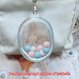 elvesmall 10CM Doll Display Storage Bags Transparent Doll Organizer Boxes Plush Doll Storage Pouches Clear Keychain Wallet Bag Mystery Box