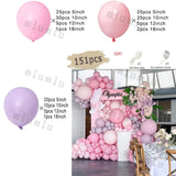 elvesmall Makaron Baby Pink Birthday Decor Balloon Garland Arch Kit Girls Wedding Birthday Purple Balloons Baby Shower Party Decorations